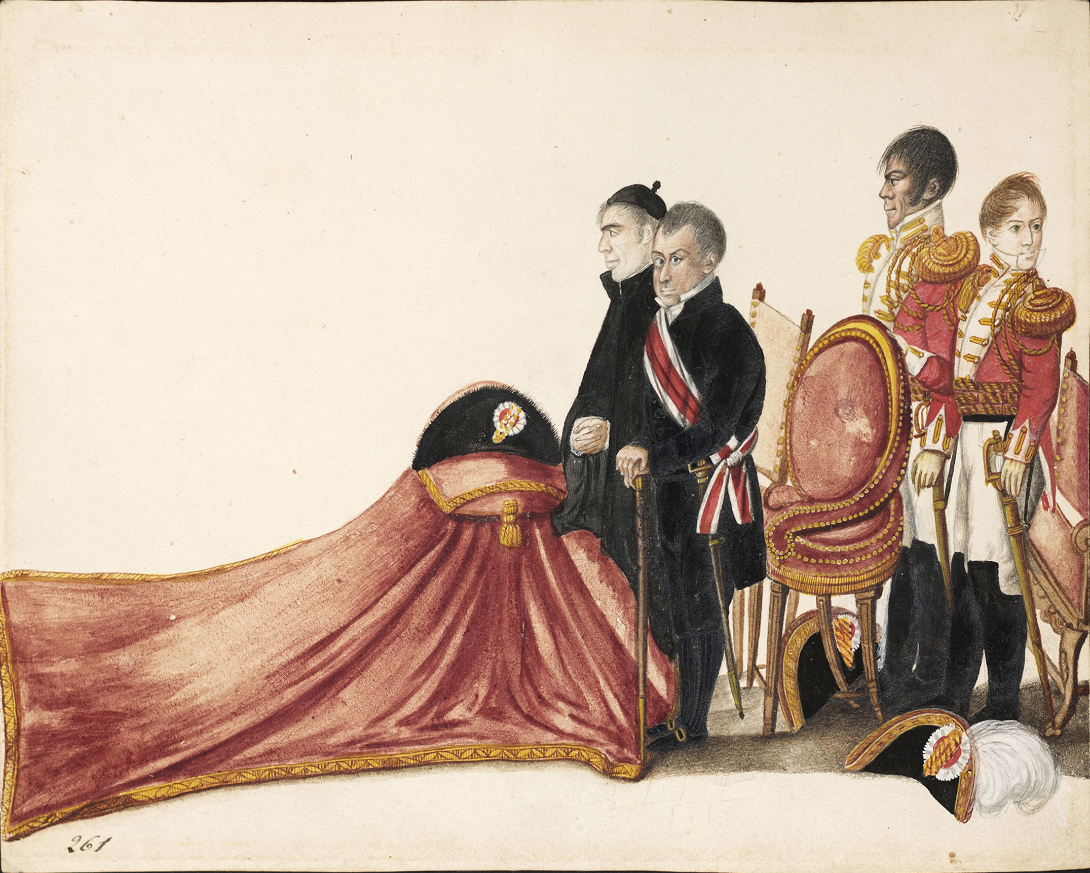 El Presidente de la República del Perú y comitiva en ceremonia oficial, ca. 1827-1838